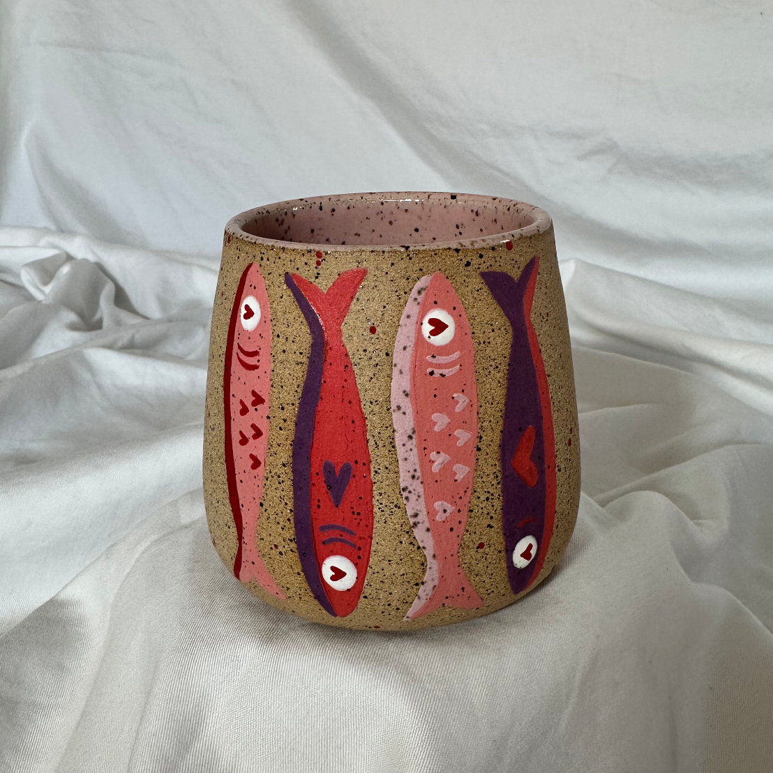 For the Love of Sardines Wine Cup Light Pink