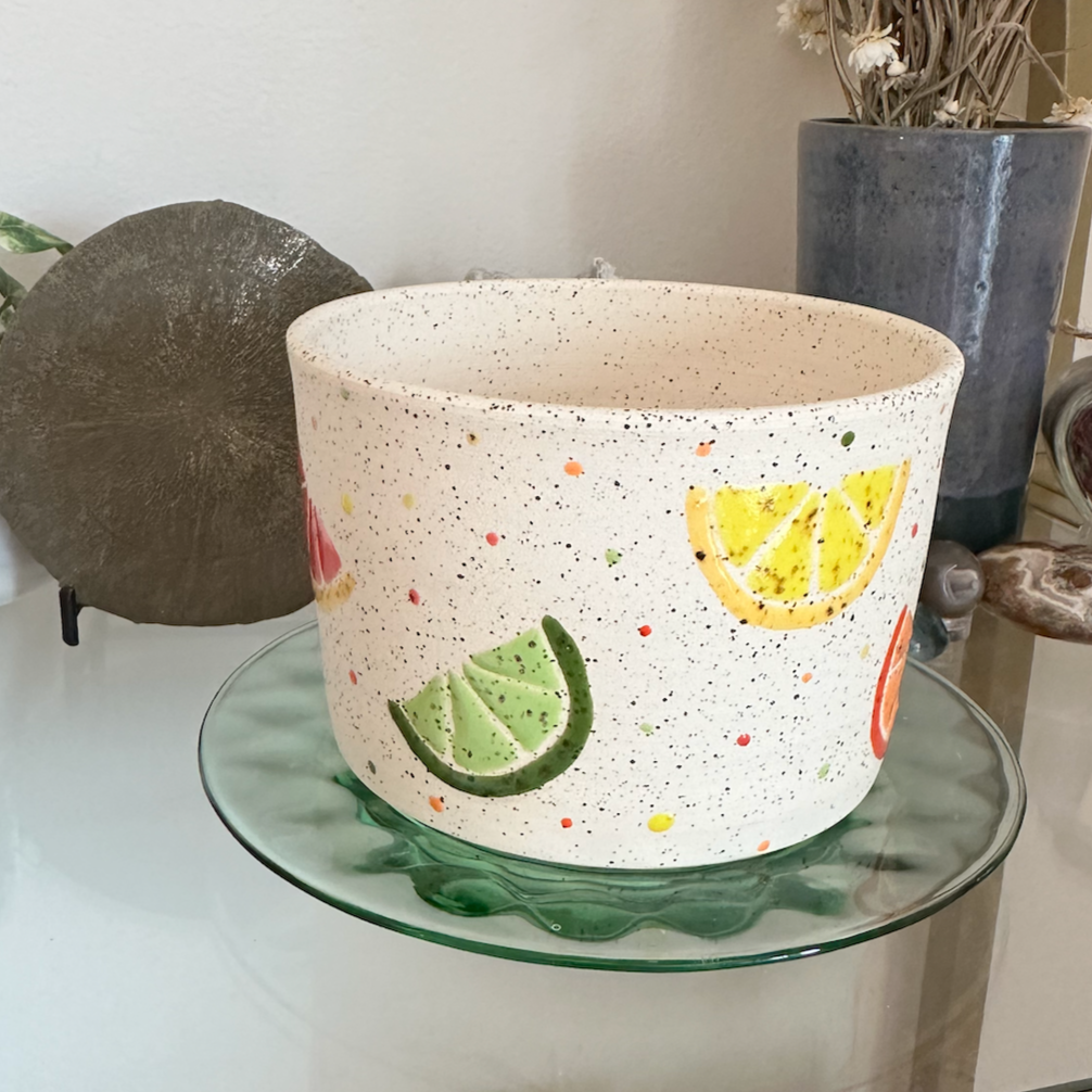 Fruit Slices Planter with Drainage Plate