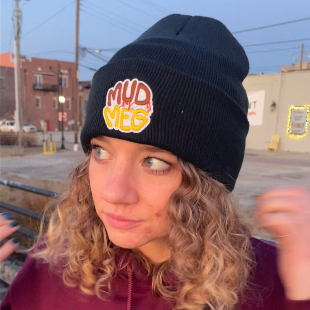 z Mud by Meg Beanie - Embroidered - Black