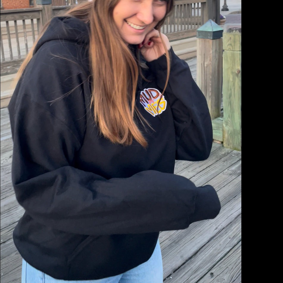 z Pull Over Hoodie - Embroidered - Black - XL