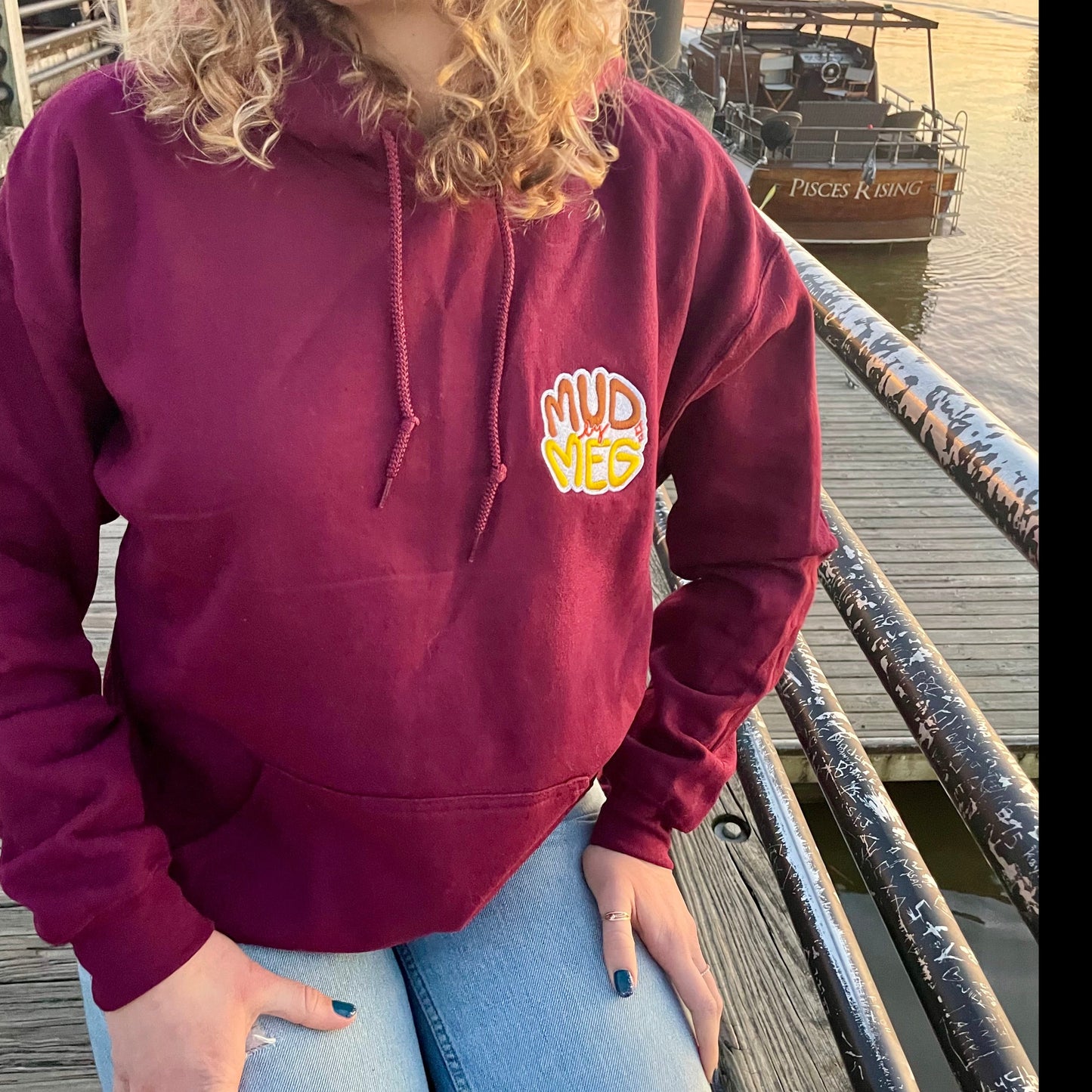 z Pull Over Hoodie - Embroidered - Maroon - L