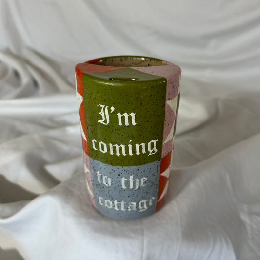 Quilted I'm Coming to the Cottage Travel Cup