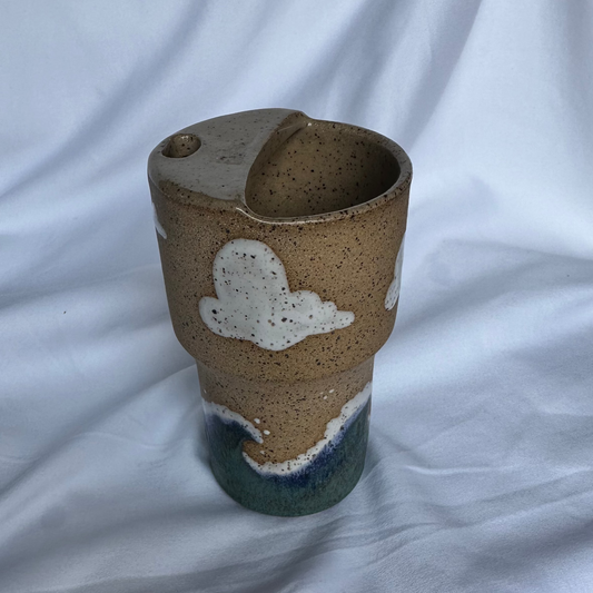 Ocean Waves & Clouds Travel Cup